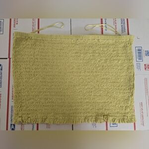 J. Crew Women's Broken In Jersey Strapless Smocked Cropped Top, Light Yellow XXL